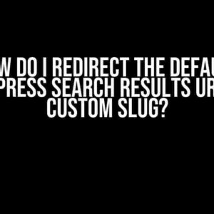 How do I redirect the default WordPress search results URL to a custom slug?